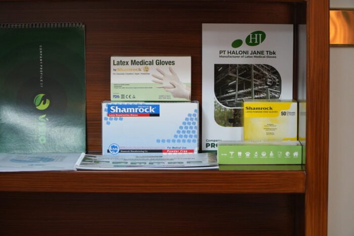 sample of our flagship product, Shamrock Gloves at KBRI Muscat details