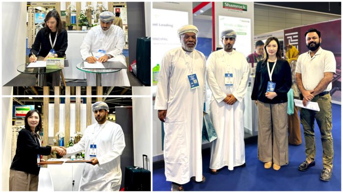 Representatives from Haloni Jane signing the export MoU at the Oman Health Expo 2025.